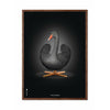 brainchild Swan Classic plakat, ramme lavet af mørk træ 30x40 cm, sort/sort baggrund