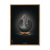 brainchild Swan Classic plakat, ramme lavet af let træ 30x40 cm, sort/sort baggrund