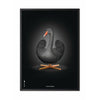 brainchild Swan Classic plakat, ramme i sort lakeret træ 30x40 cm, sort/sort baggrund