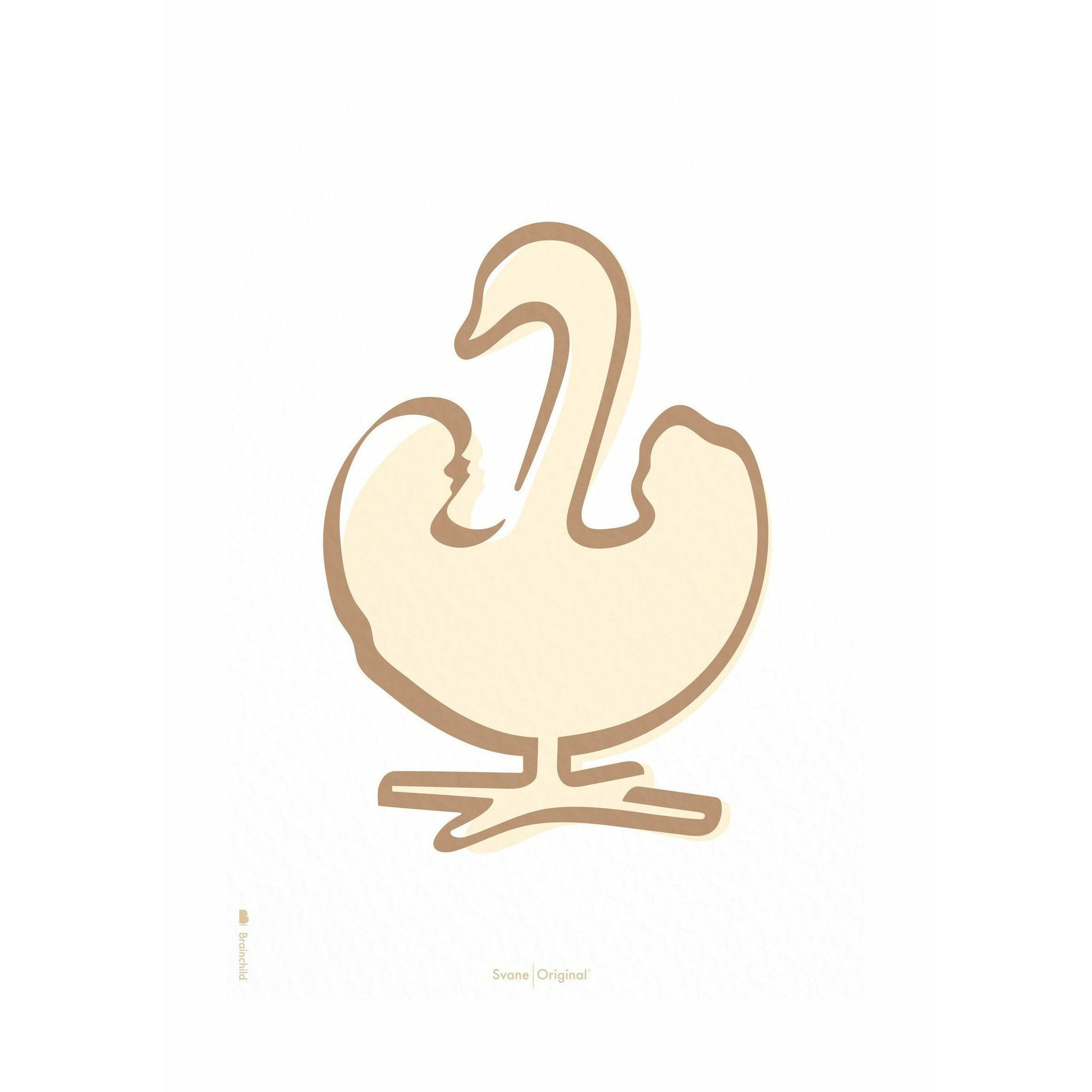 Brainchild Swan Line -plakat uden ramme A5, hvid baggrund