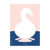 Brainchild Swan Paper Clip plakat uden ramme 50 x70 cm, lyserød baggrund