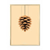 brainchild Pine Cone Classic Poster, Brass farvet ramme A5, sandbaggrund