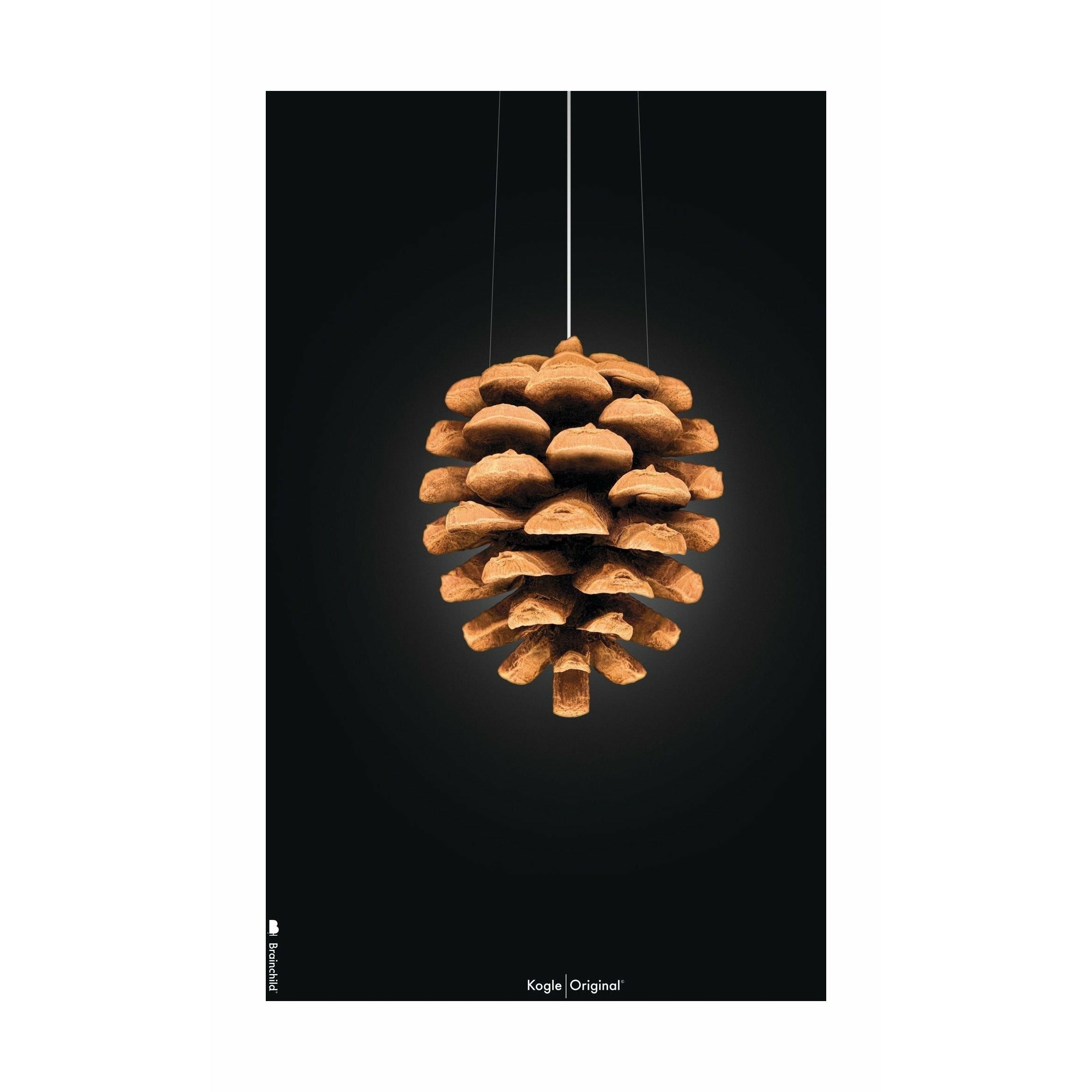 brainchild Pine Cone Classic Poster uden ramme 50x70 cm, sort baggrund