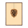 brainchild Pine Cone Classic Poster, ramme lavet af mørk træ 50x70 cm, sandfarvet baggrund