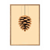 brainchild Pine Cone Classic Poster, ramme lavet af let træ 50x70 cm, sandfarvet baggrund