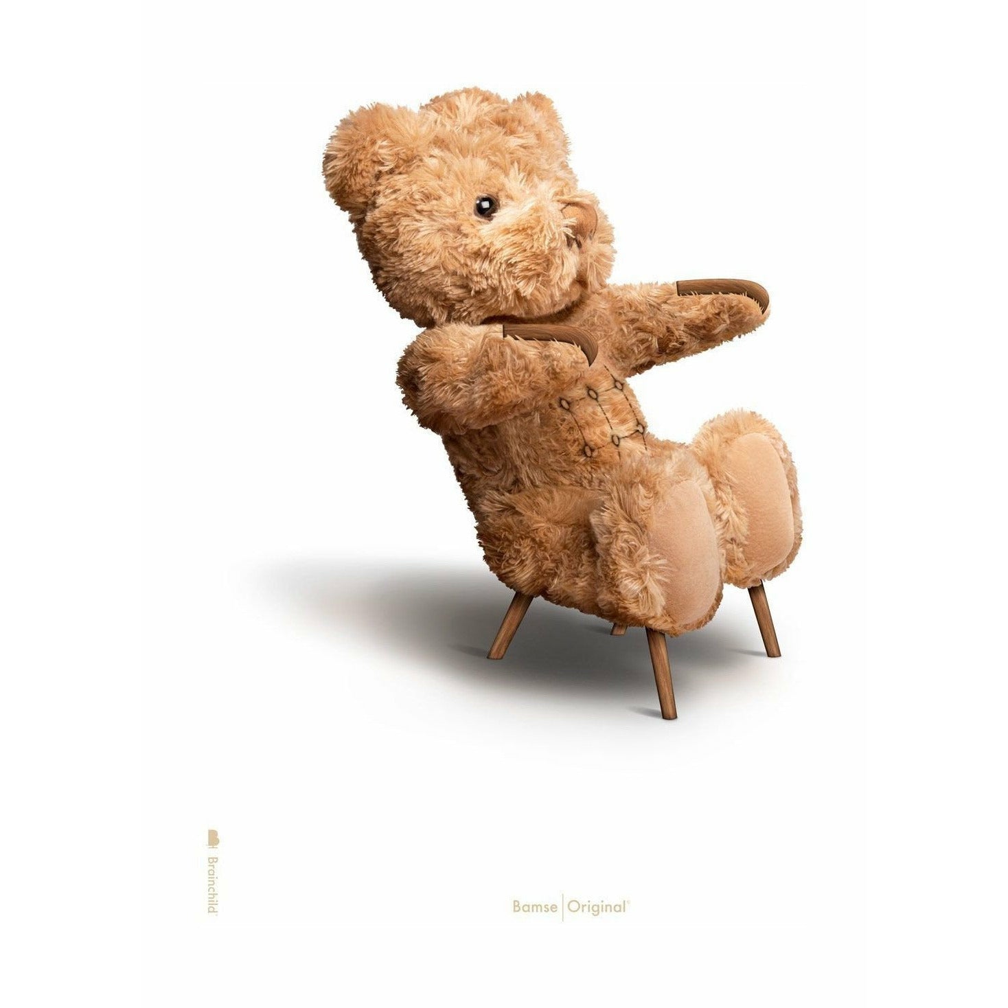 Brainchild Teddy Bear Classic Poster uden ramme 50x70 cm, hvid baggrund