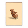 Brainchild Teddy Bear Classic plakat, ramme lavet af let træ 30x40 cm, sandfarvet baggrund