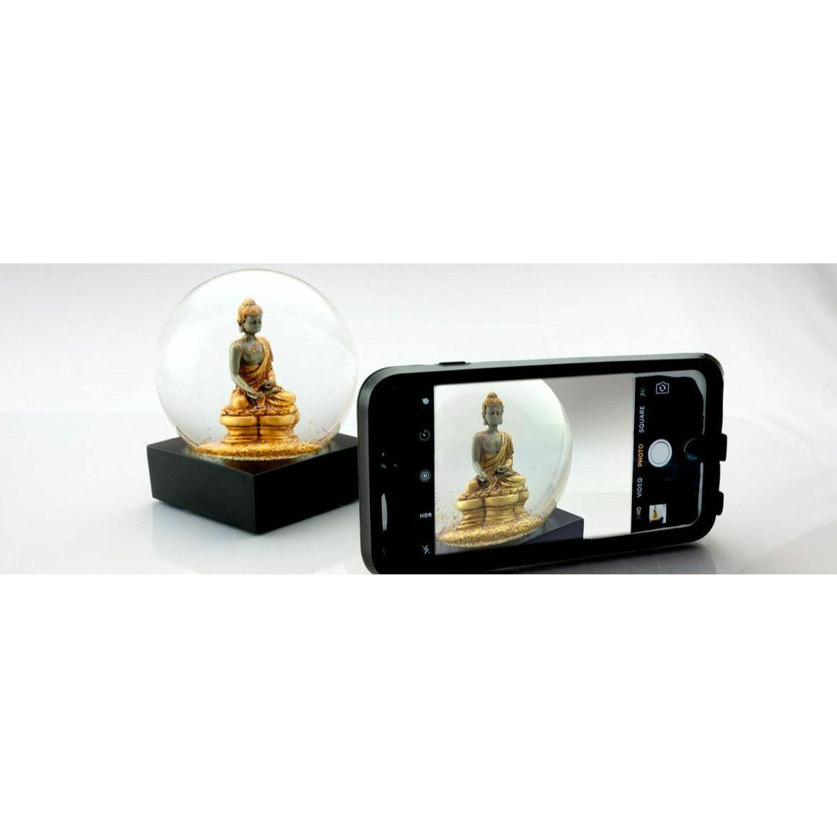 Cool Snow Globes Buddha Gold