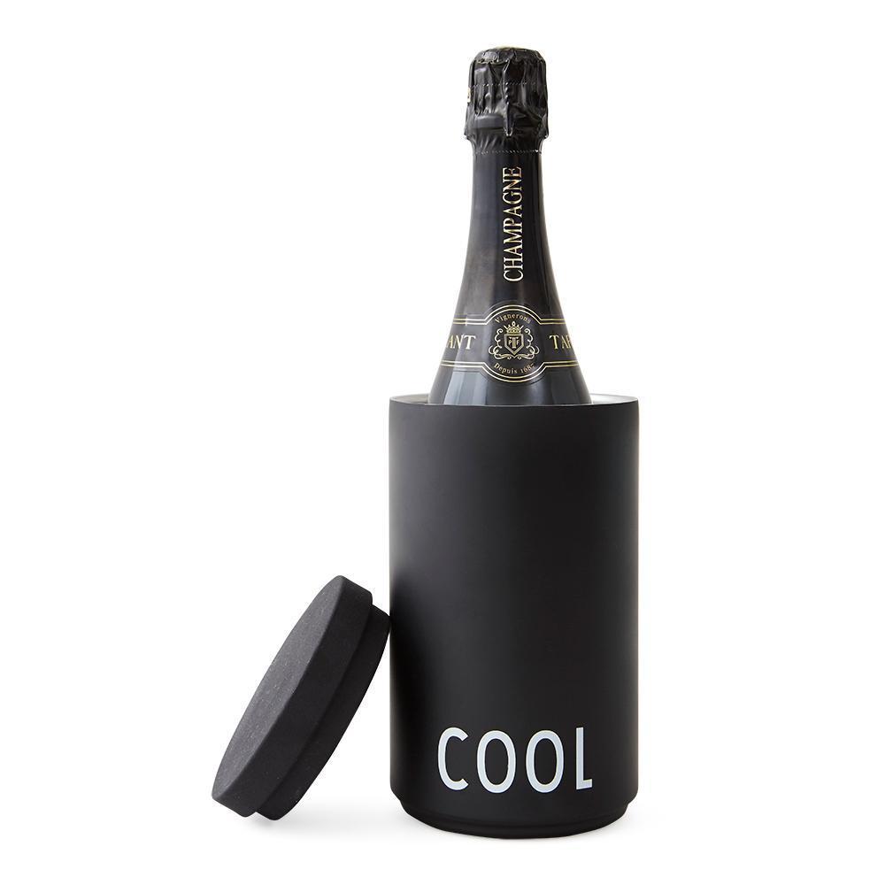 Design Letters Cool Wine Cooler & Ice Bucket, Black