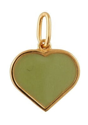 Design Letters Enamel Pendant Big Heart Gold, Crispy Green