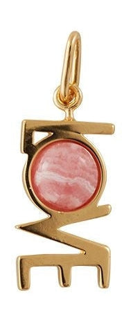 Design Letters Great Love Pendant 18k Gold Plated, Red Chrosite