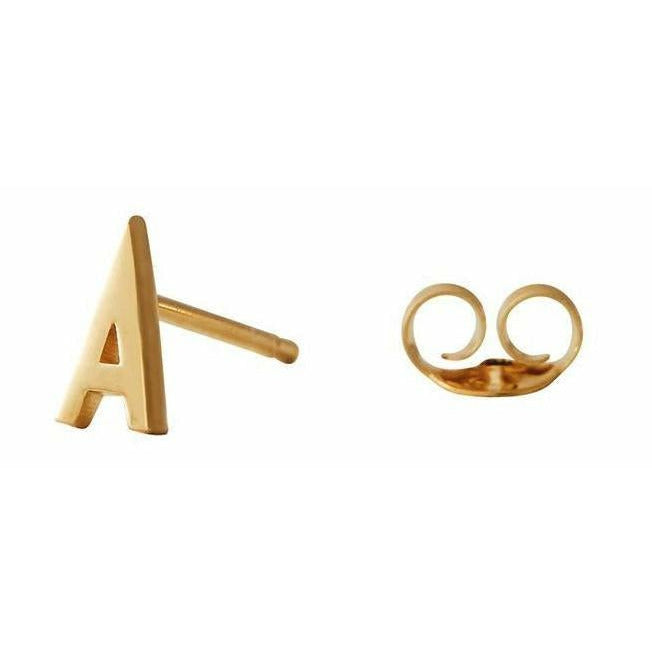 Design Letters Earring With Letter, Gold, A