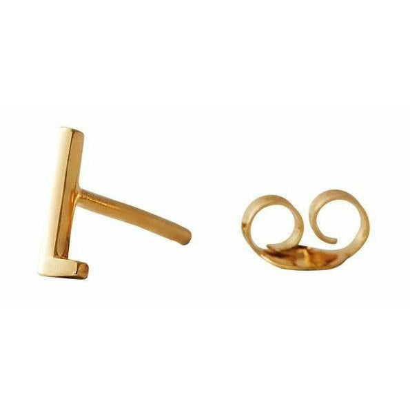 Design Letters Earring With Letter, Gold, L