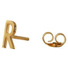 Design Letters Earring With Letter, Gold, R