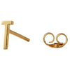 Design Letters Earring With Letter, Gold, T