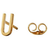 Design Letters Earring With Letter, Gold, U