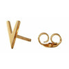 Design Letters Earring With Letter, Gold, V