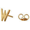 Design Letters Earring With Letter, Gold, W