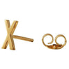 Design Letters Earring With Letter, Gold, X