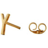 Design Letters Earring With Letter, Gold, Y