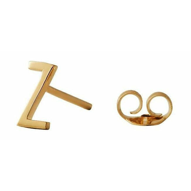 Design Letters Earring With Letter, Gold, Z