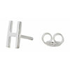 Design Letters Earring With Letter, Silver, H