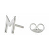 Design Letters Earring With Letter, Silver, M