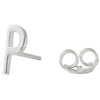 Design Letters Earring With Letter, Silver, P