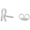 Design Letters Earring With Letter, Silver, R