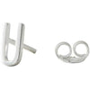 Design Letters Earring With Letter, Silver, U