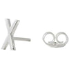 Design Letters Earring With Letter, Silver, X
