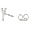 Design Letters Earring With Letter, Silver, Y