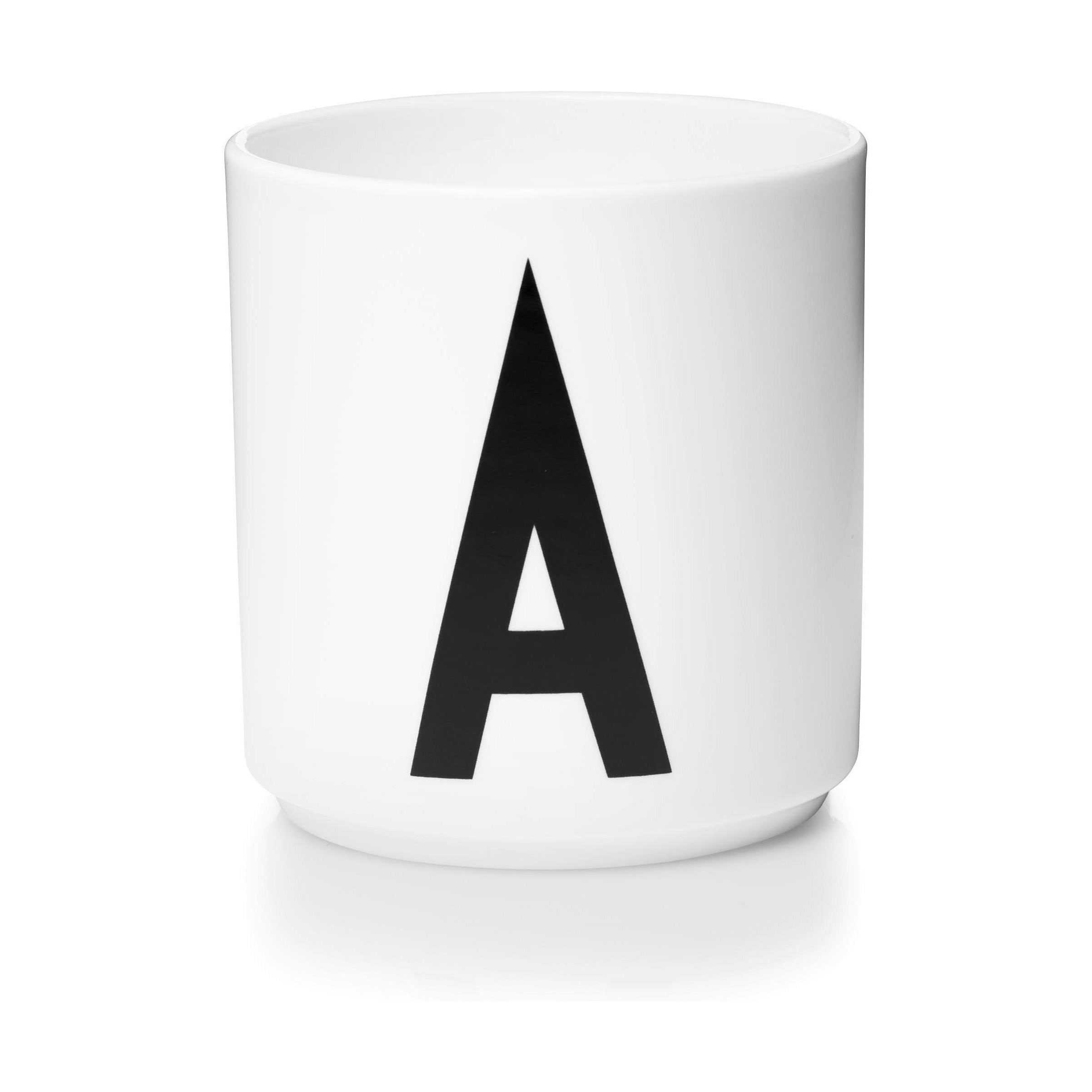 Design Letters Personal Porcelain Mug A Z, White, A