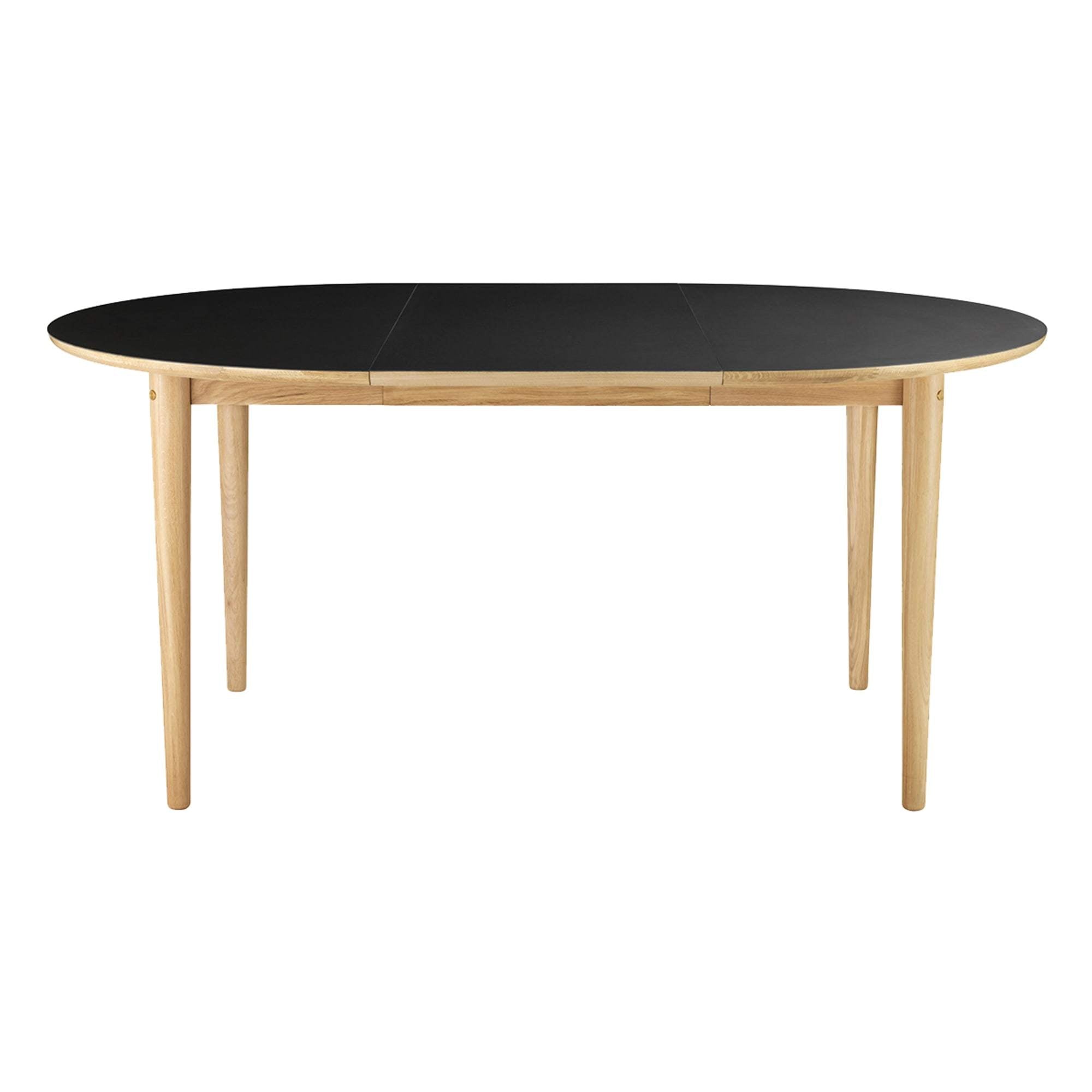 Fdb Møbler C62 E Dining Table With Pull Out Function, Natural/Black Linoleum