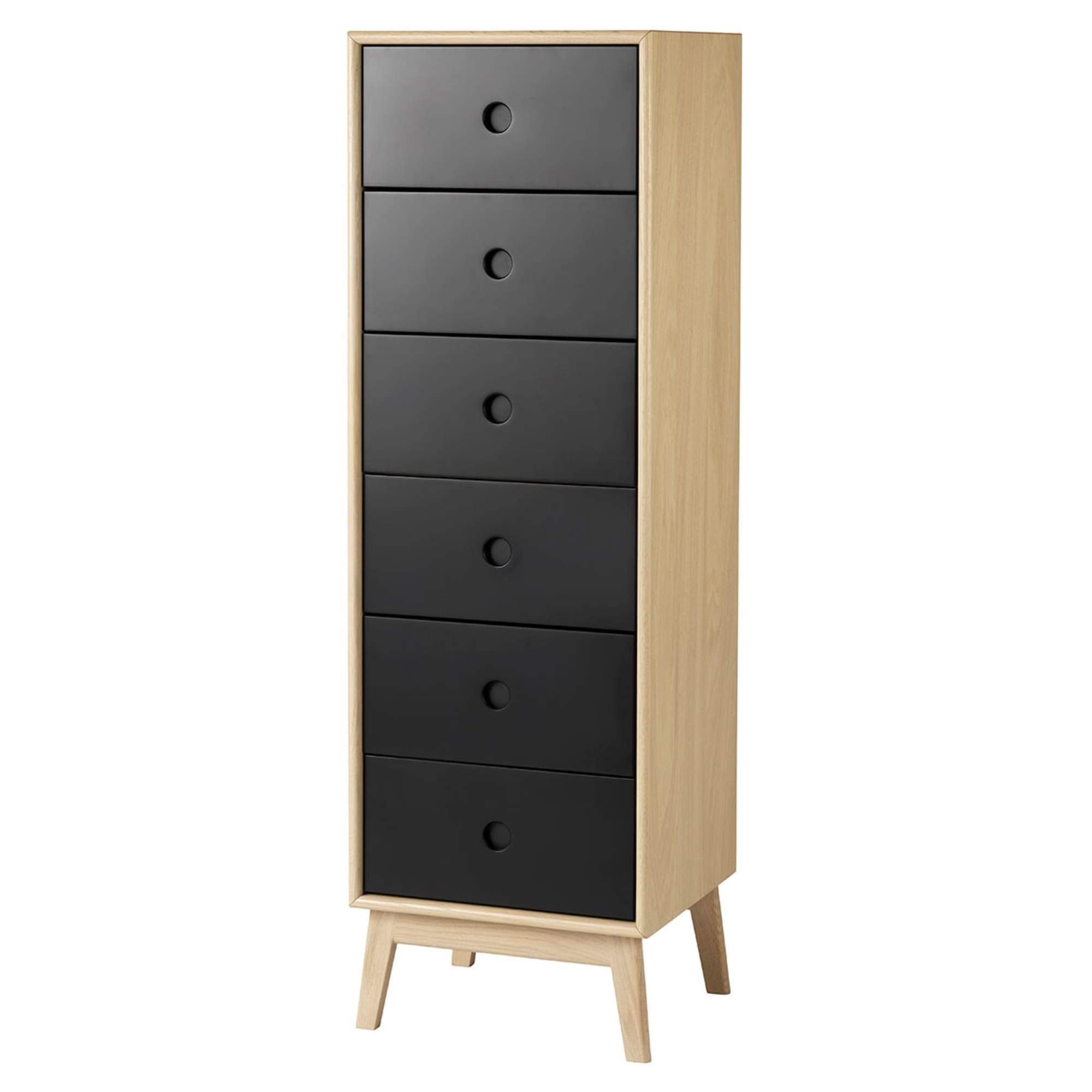 Fdb Møbler F23 Butler High Chest Of Drawers, Natural/Black
