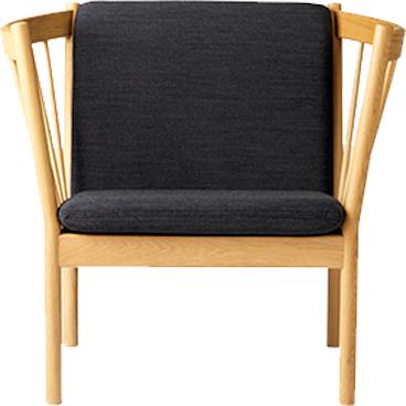 Fdb Møbler J146 Armchair, Oak, Dark Grey Fabric