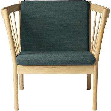 Fdb Møbler J146 Armchair, Oak, Dark Green Fabric