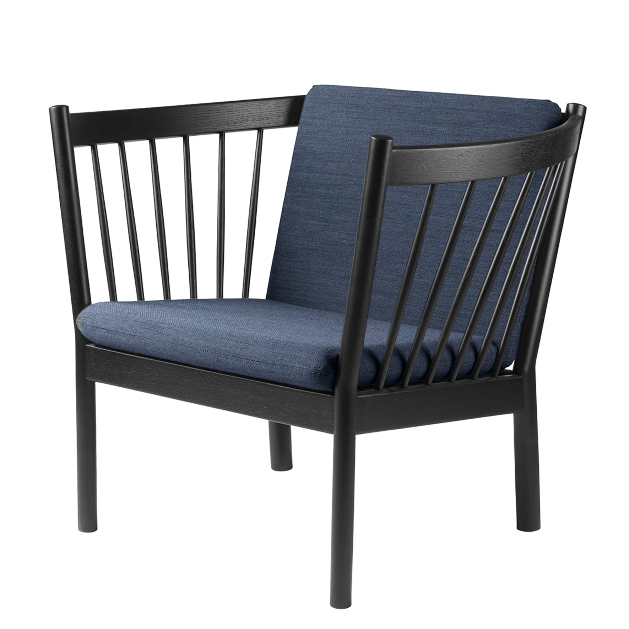 Fdb Møbler J146 Armchair, Black Oak, Dark Blue Fabric