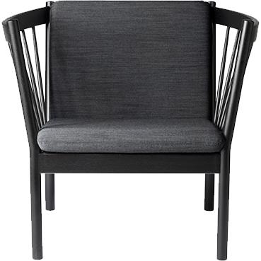 Fdb Møbler J146 Armchair, Black Oak, Dark Grey Fabric