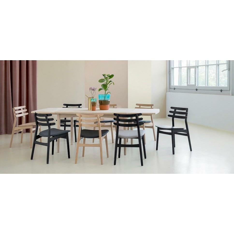 Fdb Møbler J48 Dining Table Chair, Oak, Black Leather