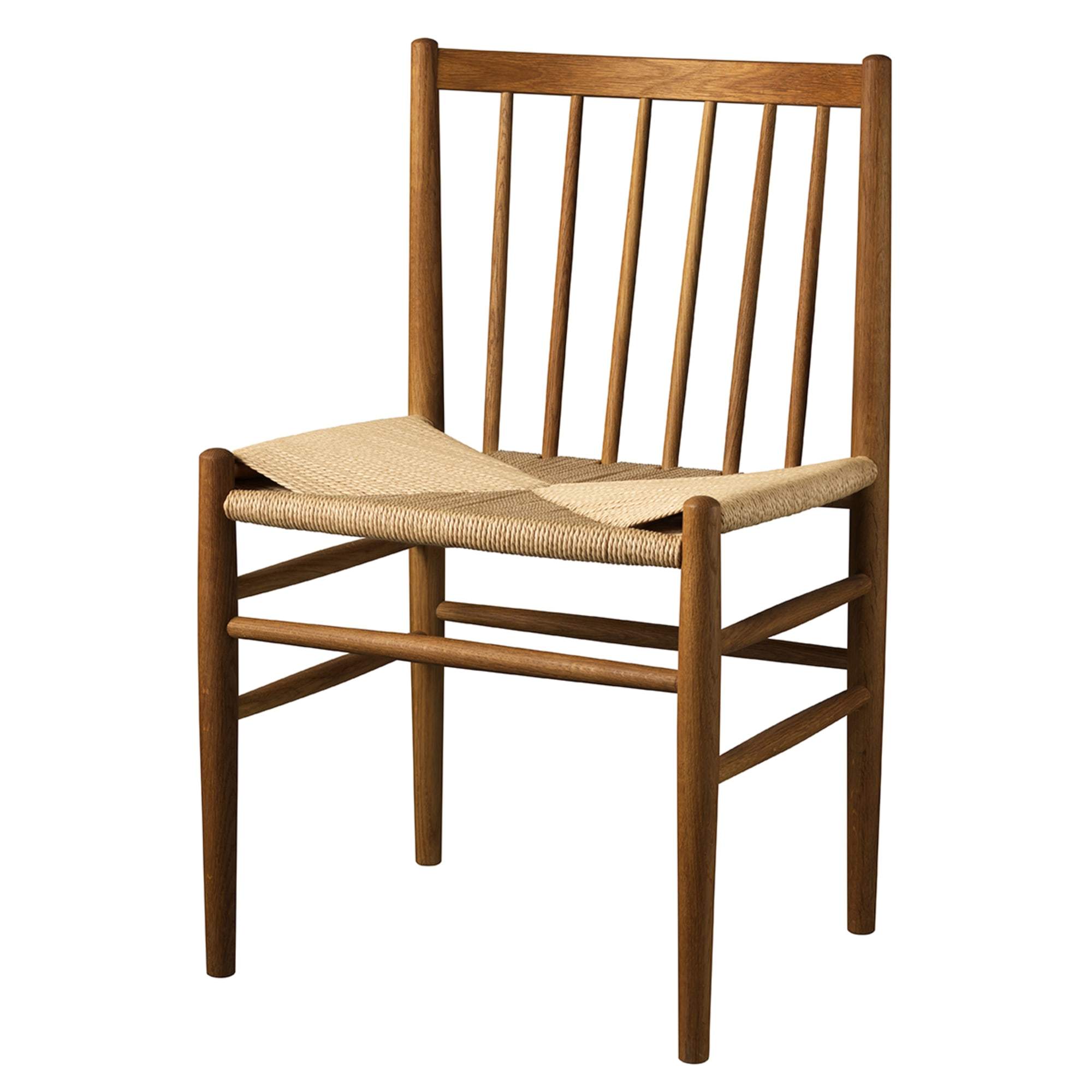Fdb Møbler J80 Dining Chair, Smoked Oak, Natural Wicker