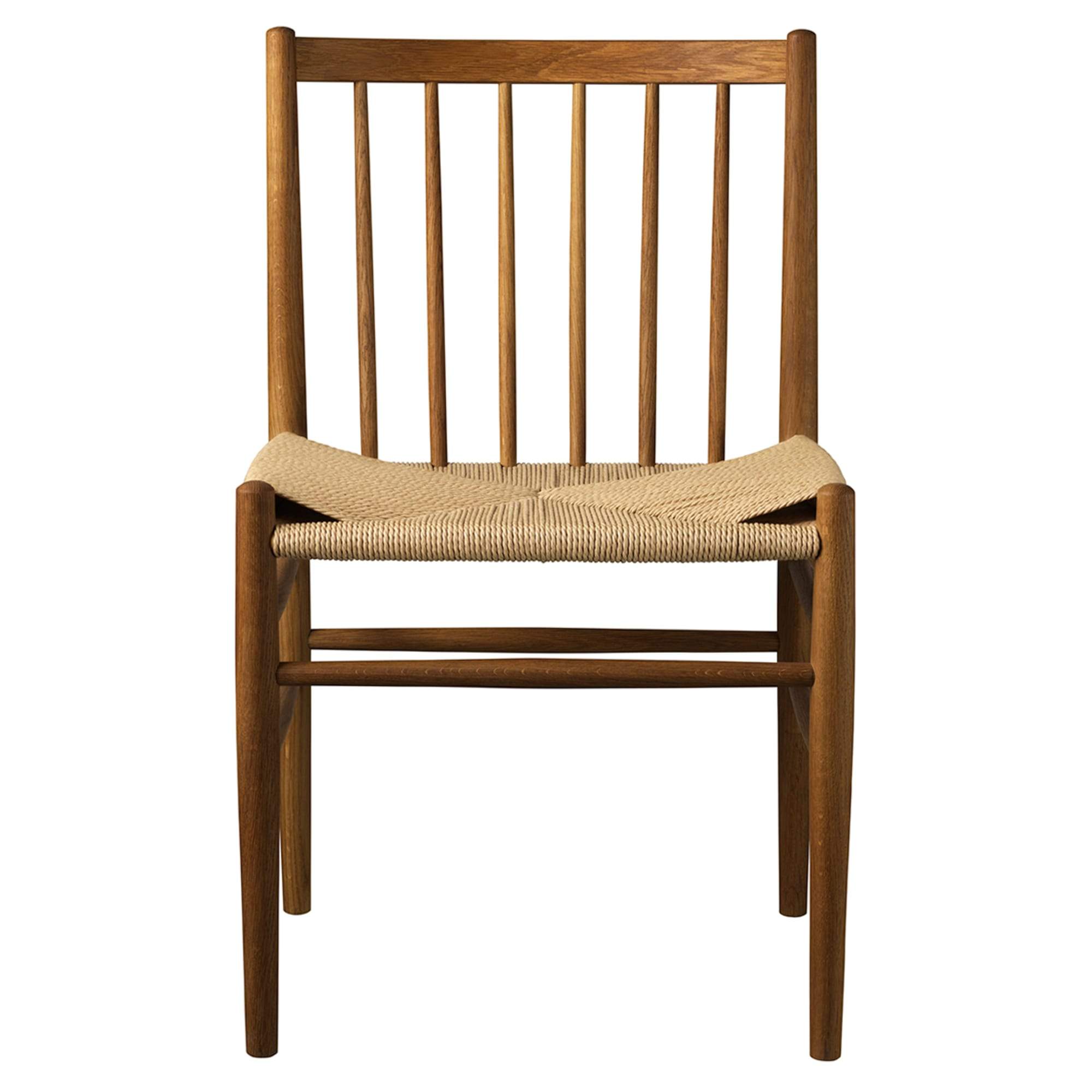 Fdb Møbler J80 Dining Chair, Smoked Oak, Natural Wicker