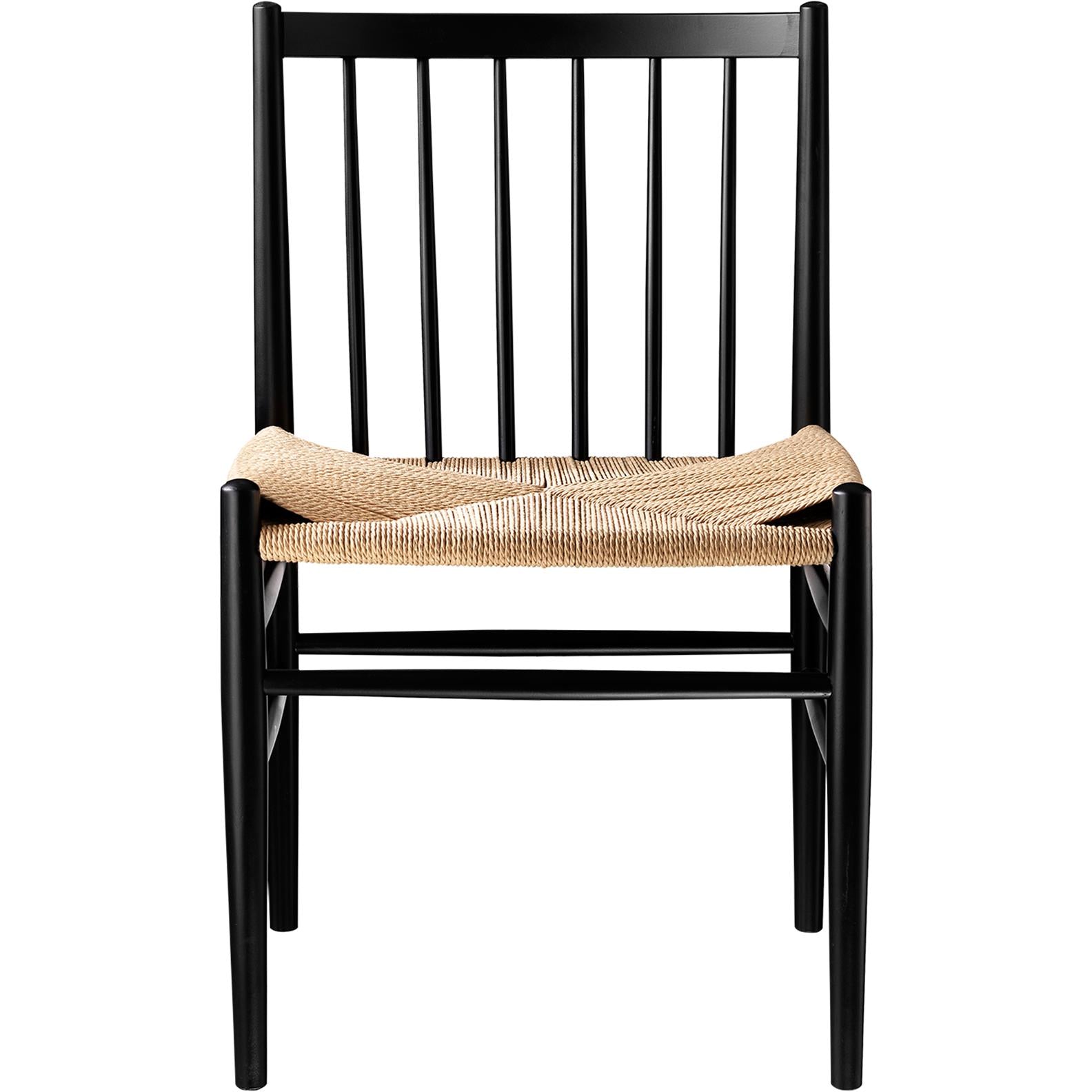 Fdb Møbler J80 Dining Chair, Black Beech, Natural Wicker