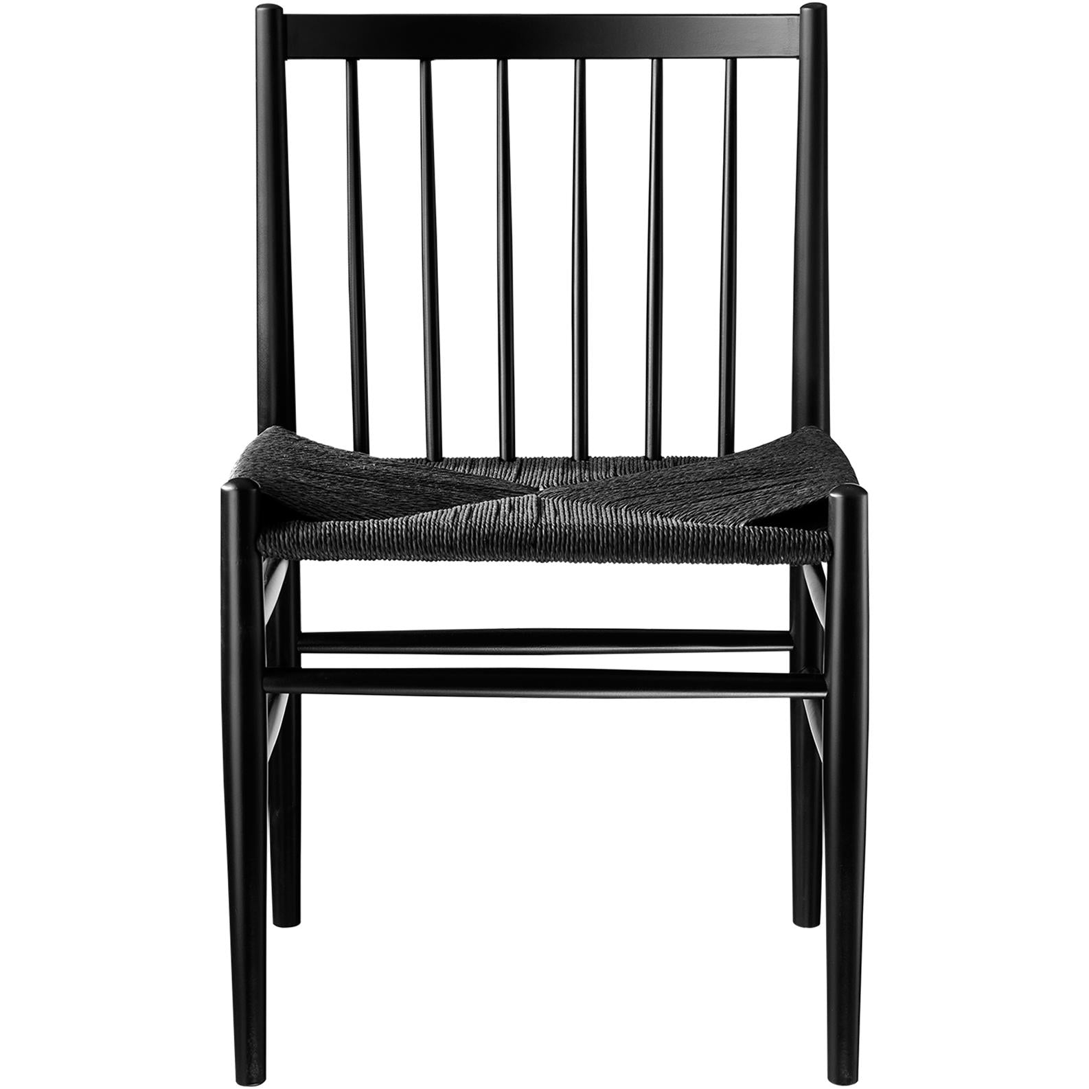 Fdb Møbler J80 Dining Chair, Black Beech, Black Mesh