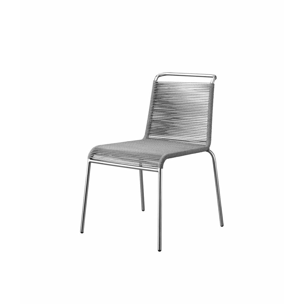 Fdb Møbler M20 Teglgaard Cord Chair, Metal/Light Grey