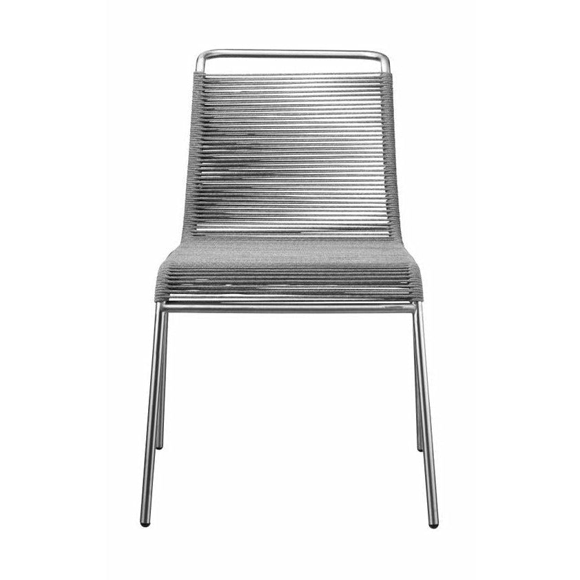 Fdb Møbler M20 Teglgaard Cord Chair, Metal/Light Grey