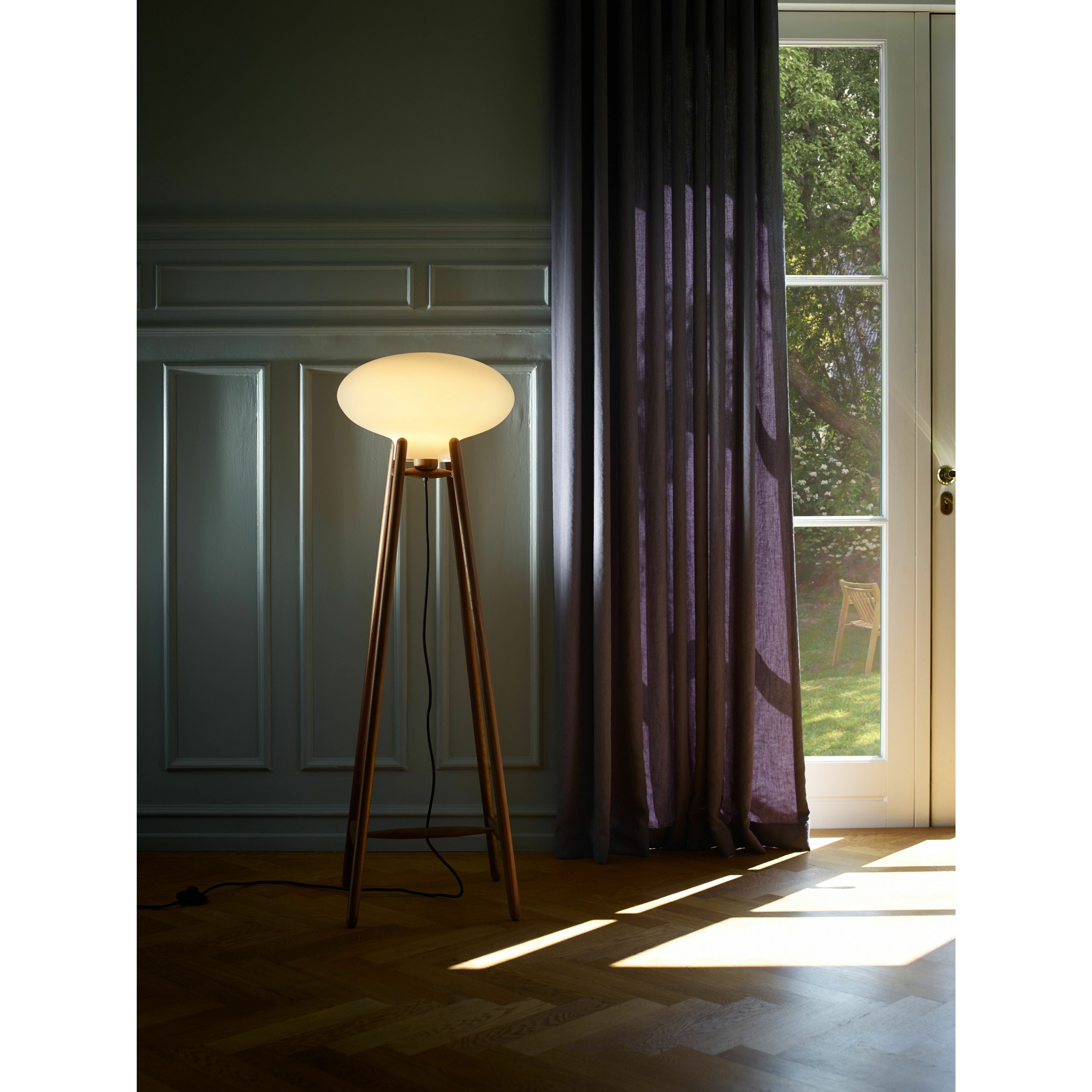 Fdb Møbler U5 Hiti Floor Lamp Opal Glass, Natural/Black