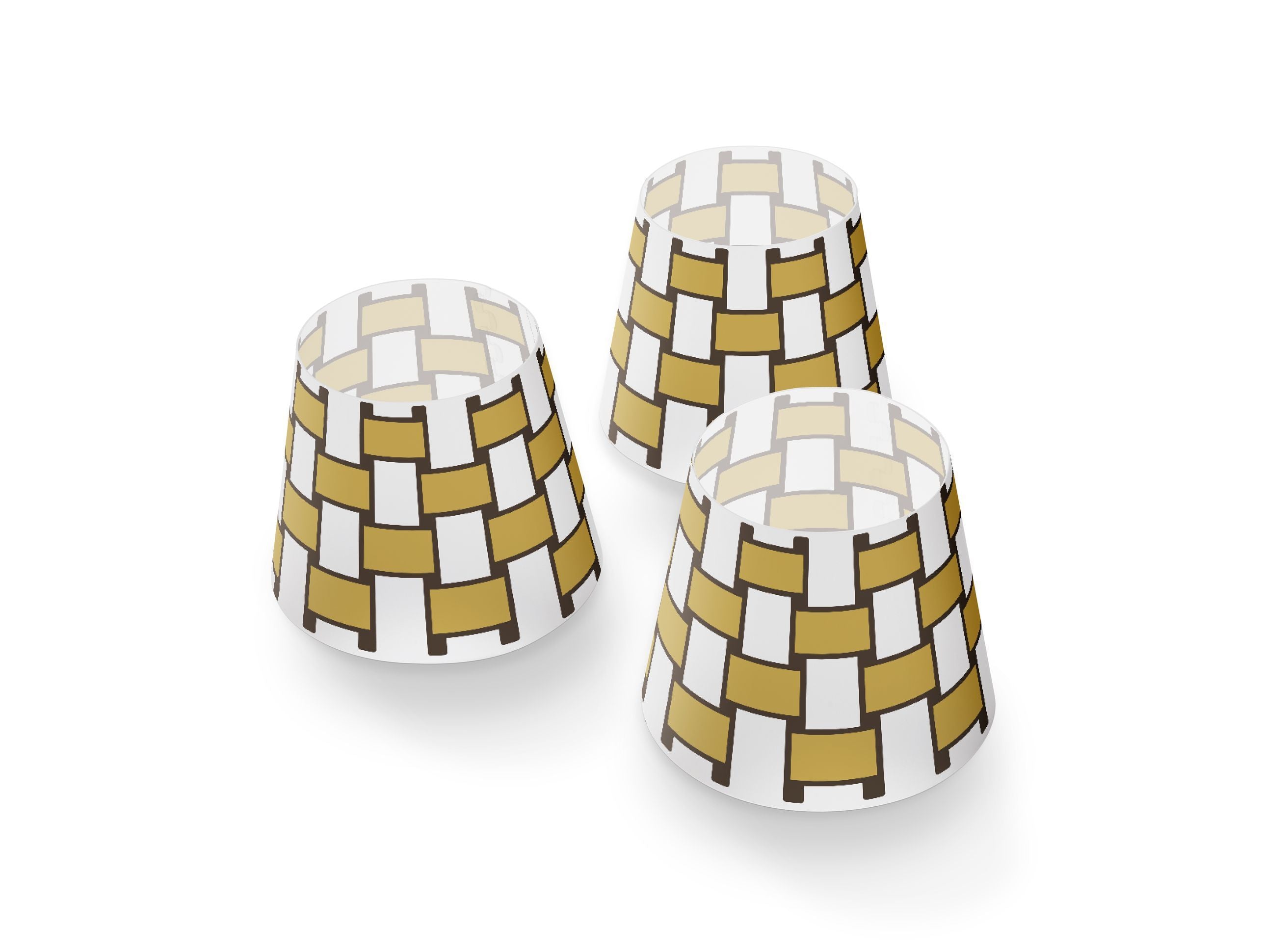 Fatboy Edison The Mini Cappie Lampshades Set Of 3 Basket Weave, Gold Honey