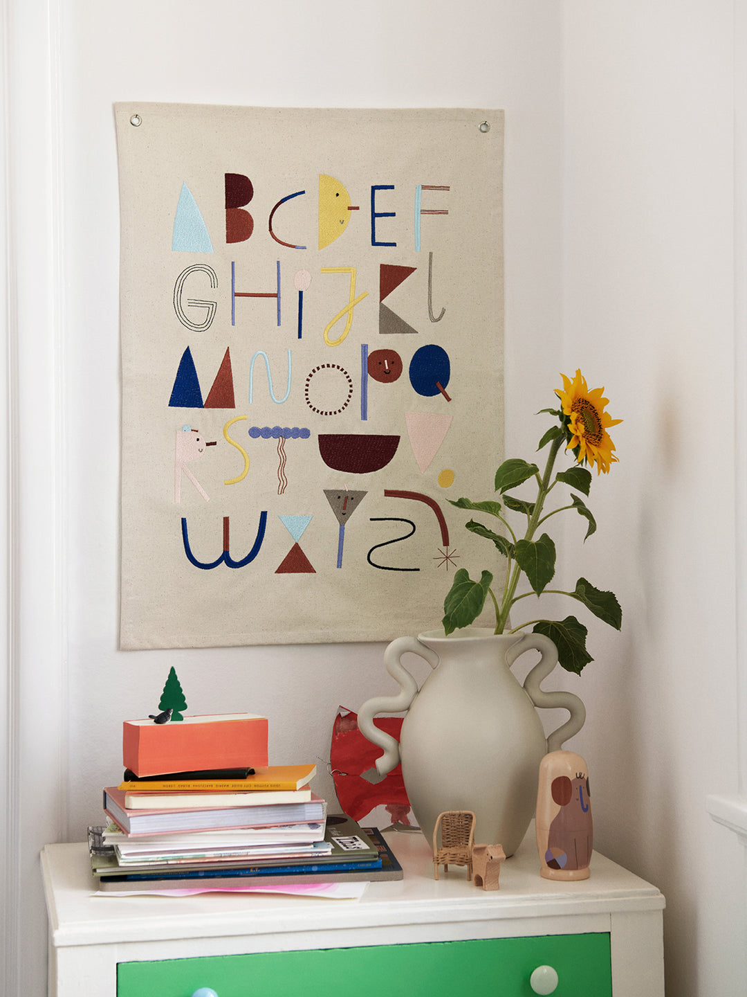 Ferm Living Alphabet Fabric Poster, Off White