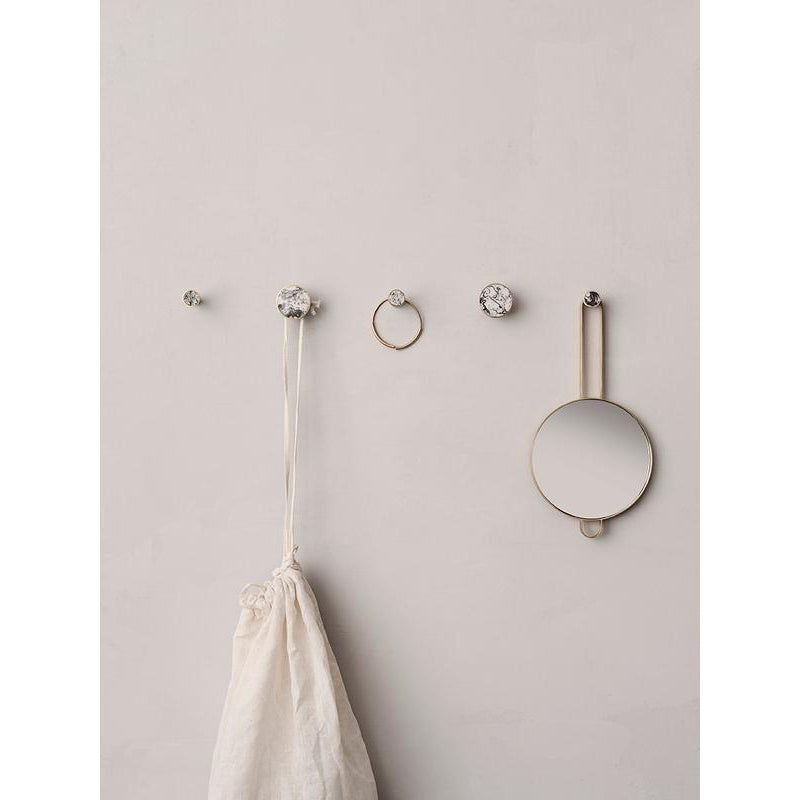 Ferm Living Hook With Stone Small, White Marble